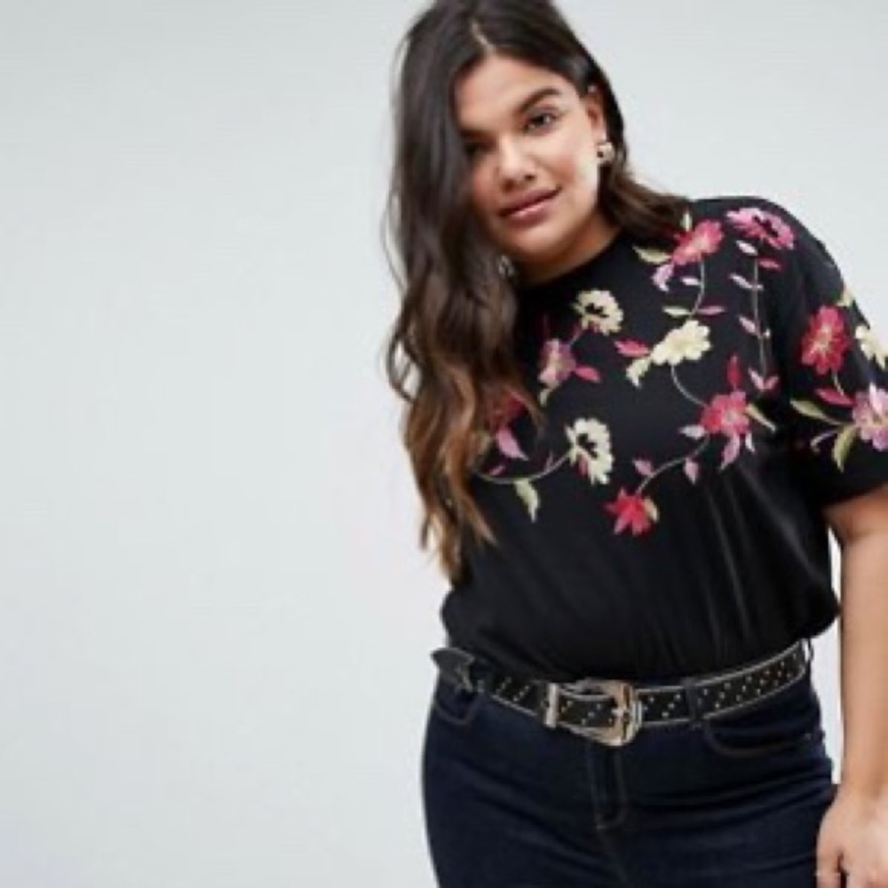 ASOS Curve Tee with embroidered Yoke.